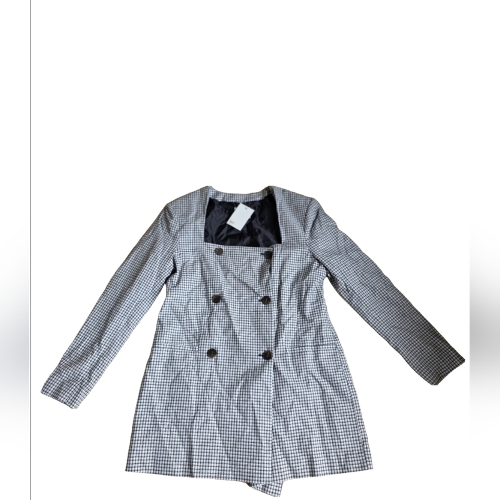 NWT Asos Square Neck Gingham Blazer Size 14